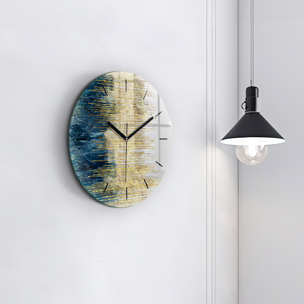 Orologio rotondo in vetro Motivo decorativo e oro