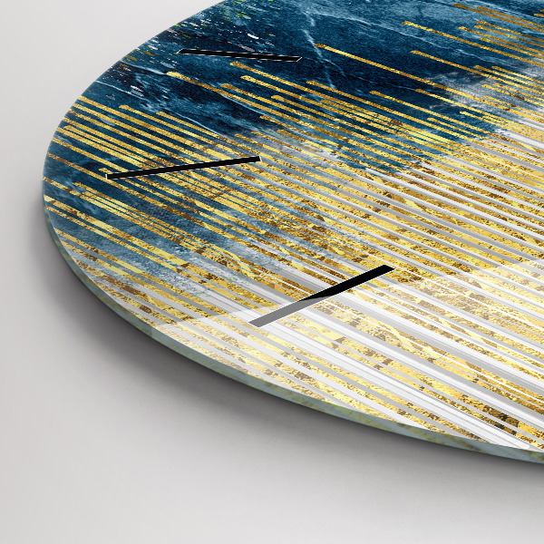 Orologio rotondo in vetro Motivo decorativo e oro