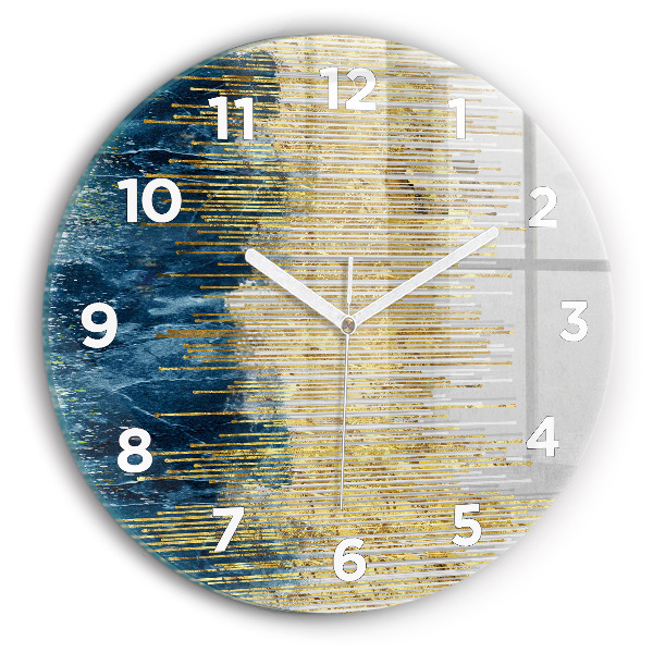 Orologio rotondo in vetro Motivo decorativo e oro