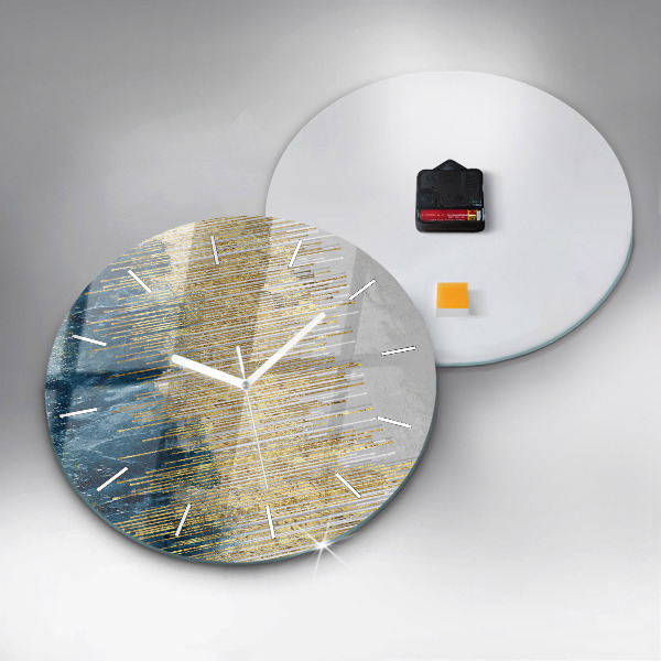 Orologio rotondo in vetro Motivo decorativo e oro