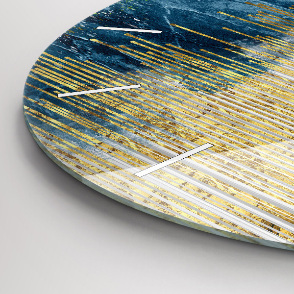 Orologio rotondo in vetro Motivo decorativo e oro