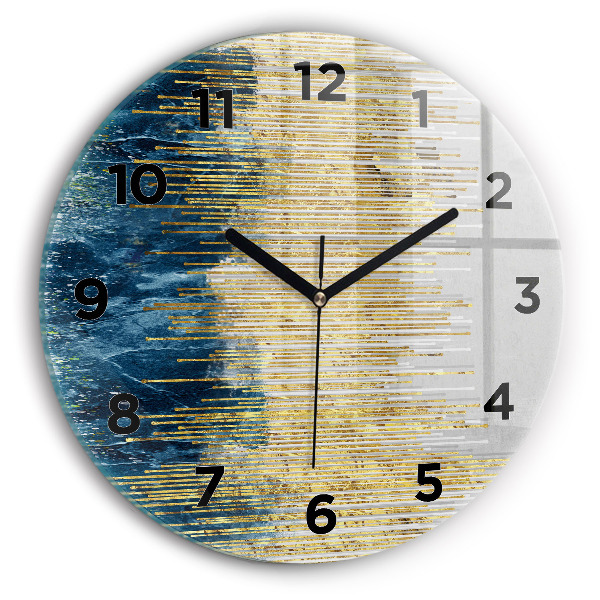 Orologio rotondo in vetro Motivo decorativo e oro