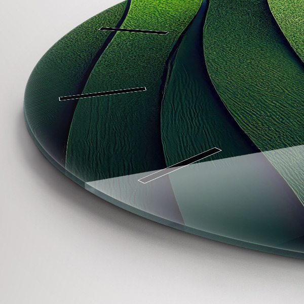 Orologio rotondo in vetro Campi verdi astratti