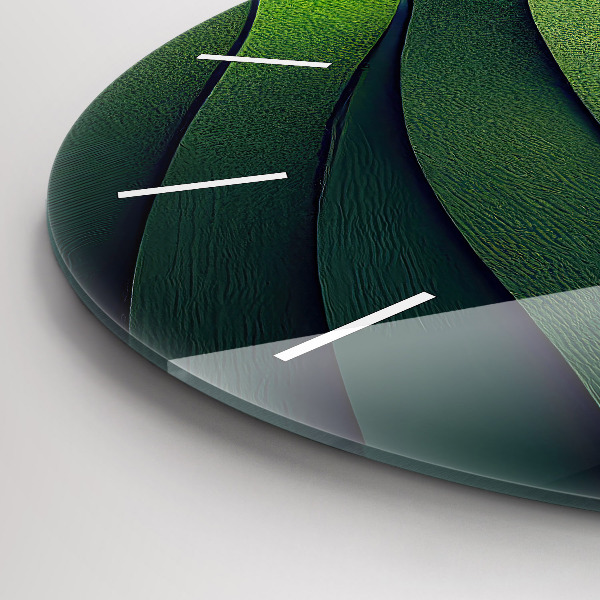 Orologio rotondo in vetro Campi verdi astratti