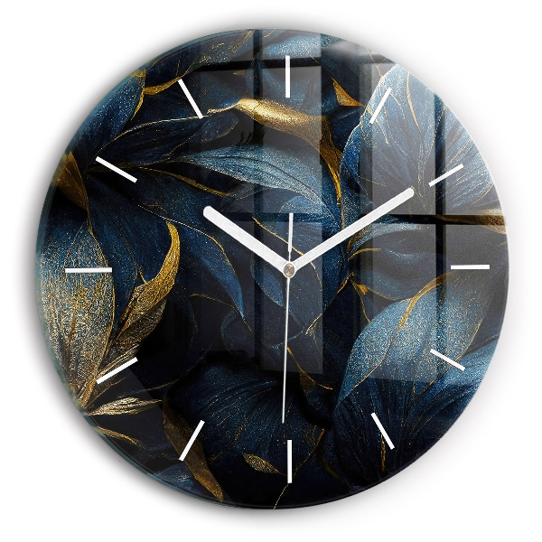 Orologio rotondo in vetro Fiori decorativi