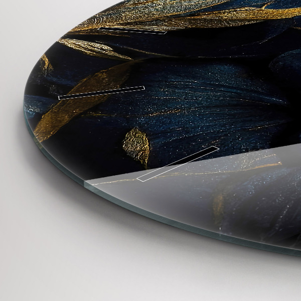 Orologio rotondo in vetro Fiori decorativi