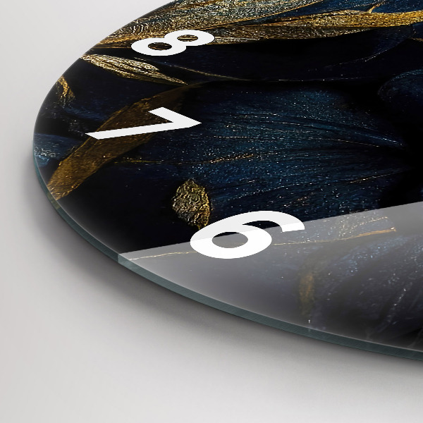 Orologio rotondo in vetro Fiori decorativi