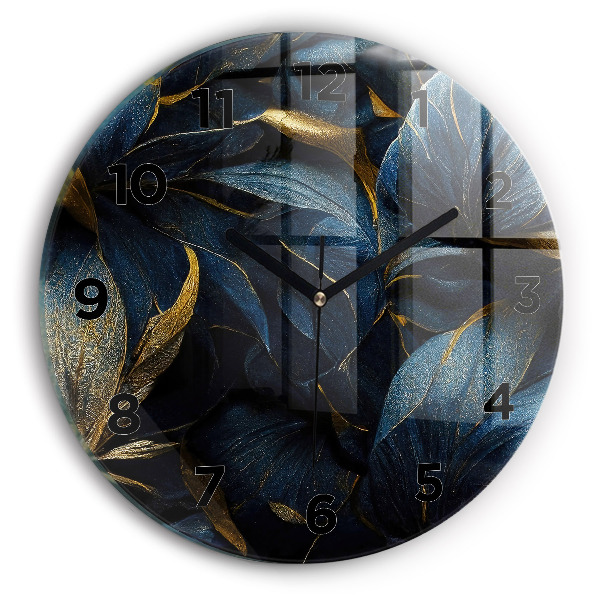 Orologio rotondo in vetro Fiori decorativi