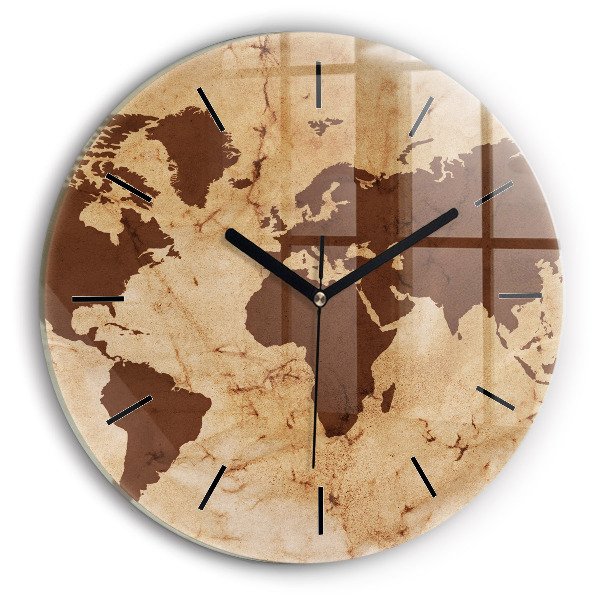 Orologio rotondo Mappa del mondo d'epoca