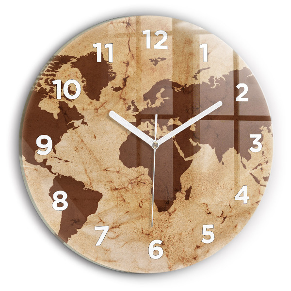 Orologio rotondo Mappa del mondo d'epoca