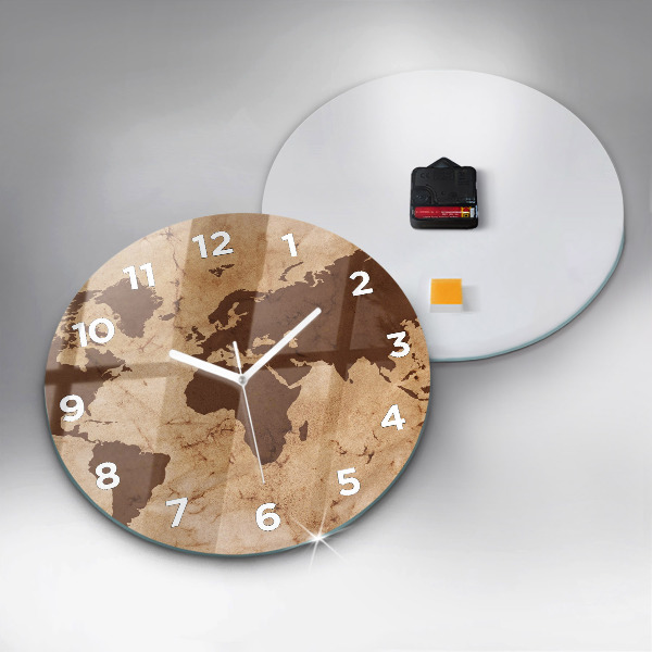 Orologio rotondo Mappa del mondo d'epoca