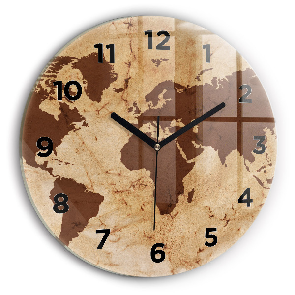 Orologio rotondo Mappa del mondo d'epoca