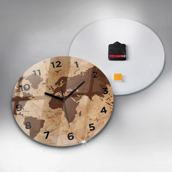 Orologio rotondo Mappa del mondo d'epoca