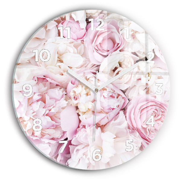 Orologio rotondo in vetro Fiori decorativi