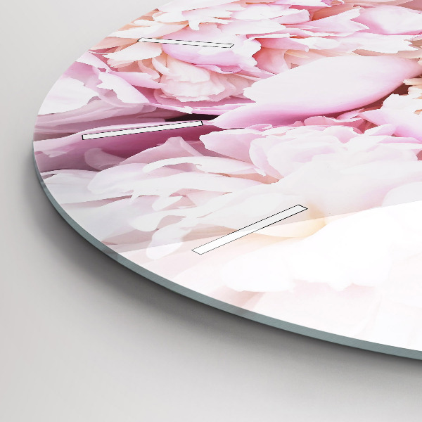 Orologio rotondo in vetro Fiori decorativi