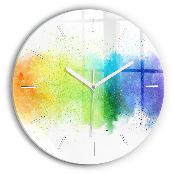 Orologio rotondo in vetro Arcobaleno astratto