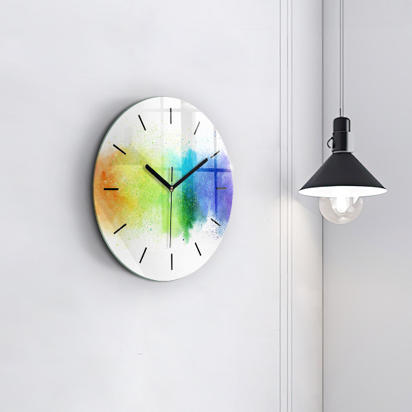 Orologio rotondo in vetro Arcobaleno astratto