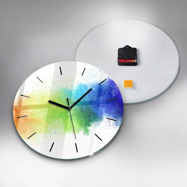 Orologio rotondo in vetro Arcobaleno astratto