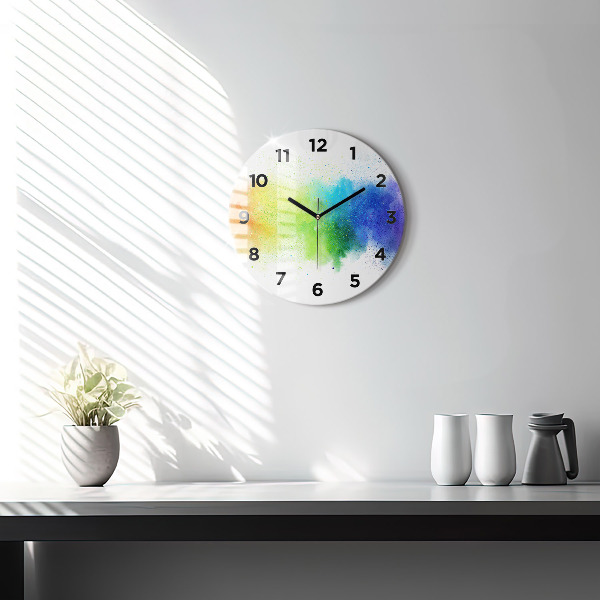 Orologio rotondo in vetro Arcobaleno astratto