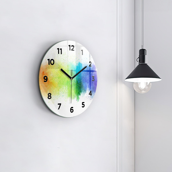 Orologio rotondo in vetro Arcobaleno astratto