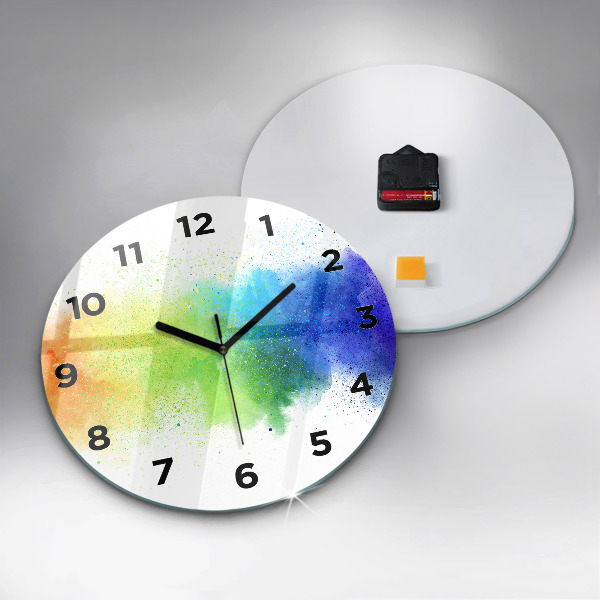 Orologio rotondo in vetro Arcobaleno astratto