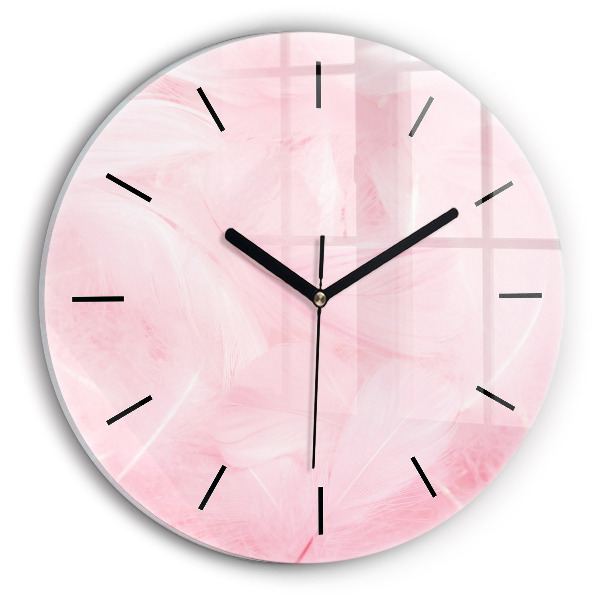 Orologio rotondo in vetro Piume – astratto