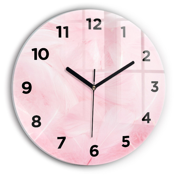 Orologio rotondo in vetro Piume – astratto