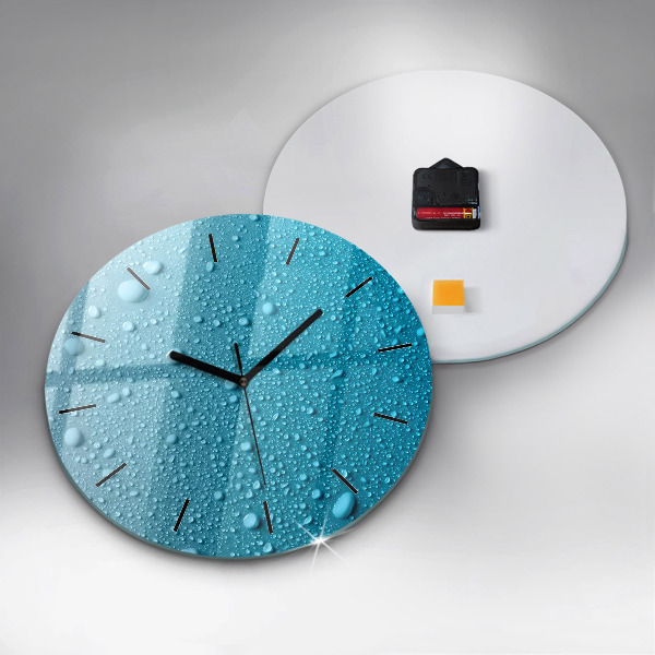 Orologio rotondo in vetro Gocce d'acqua sul vetro