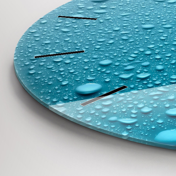 Orologio rotondo in vetro Gocce d'acqua sul vetro
