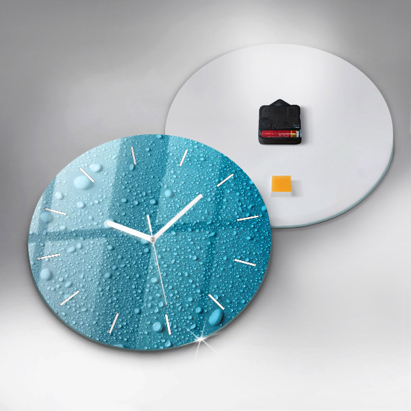 Orologio rotondo in vetro Gocce d'acqua sul vetro