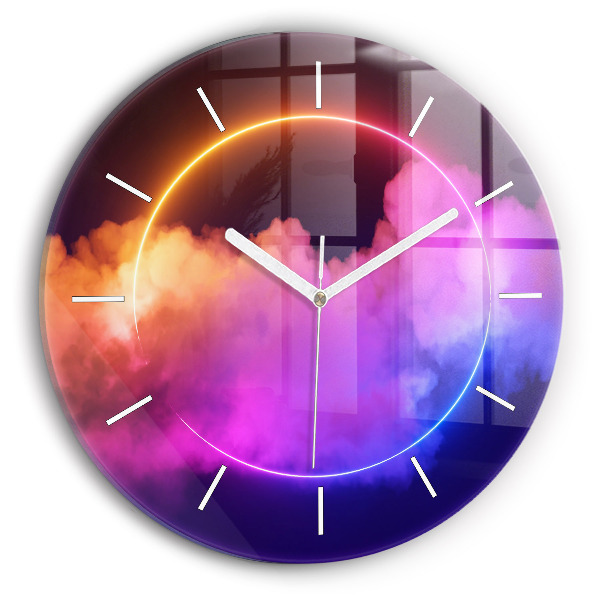 Orologio rotondo in vetro Fumo astratto 3D