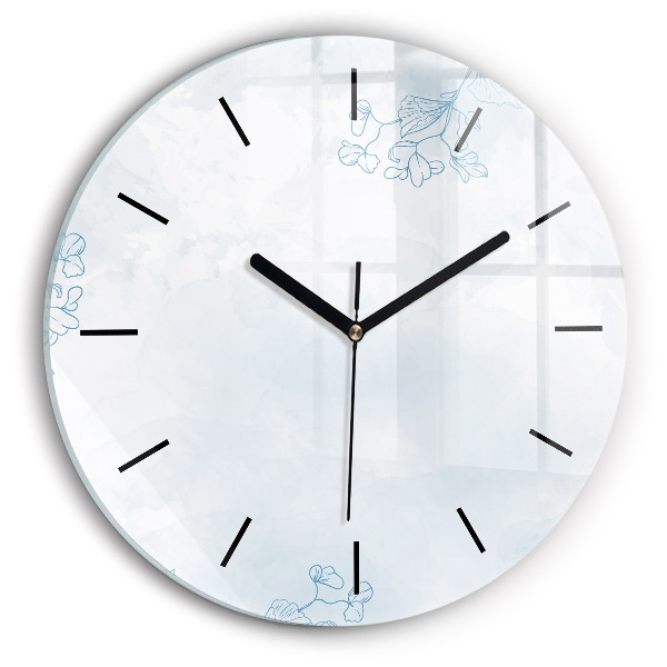 Orologio rotondo in vetro Schizzo di piante