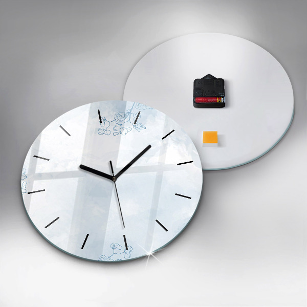 Orologio rotondo in vetro Schizzo di piante