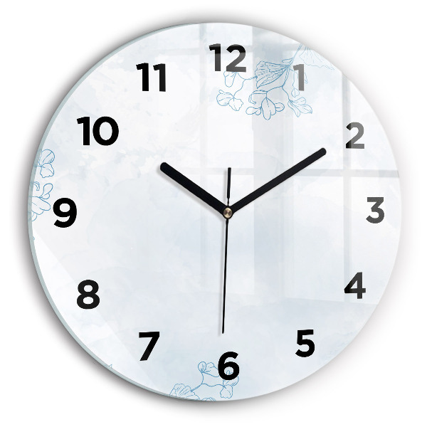 Orologio rotondo in vetro Schizzo di piante