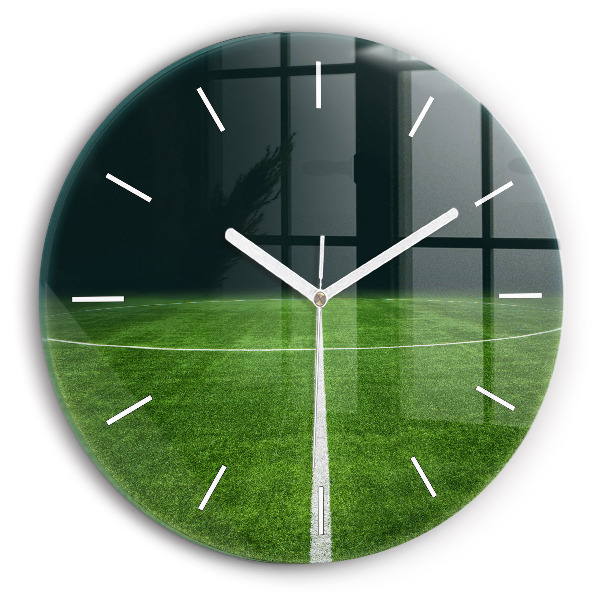 Orologio rotondo in vetro Campo da calcio