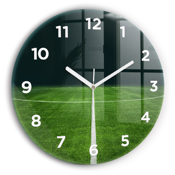 Orologio rotondo in vetro Campo da calcio