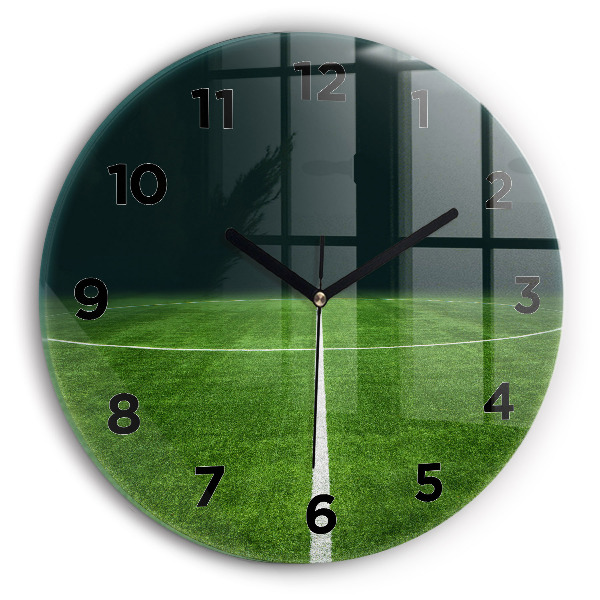 Orologio rotondo in vetro Campo da calcio