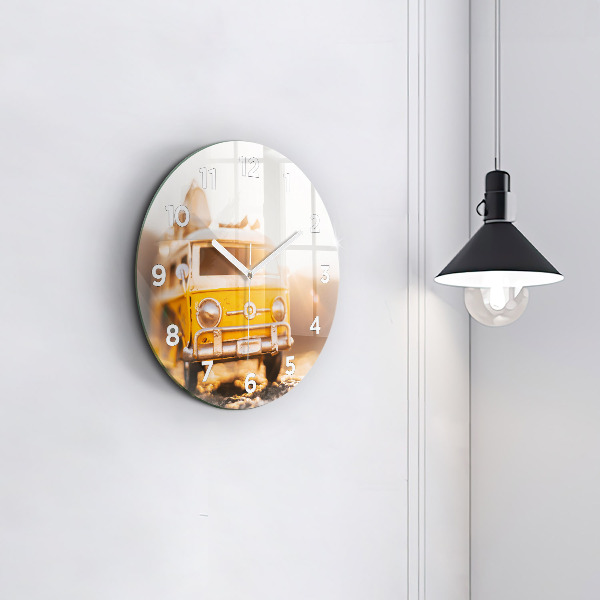 Orologio rotondo in vetro Auto in vacanza