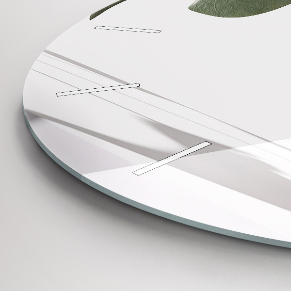 Orologio rotondo in vetro Foglie astratte