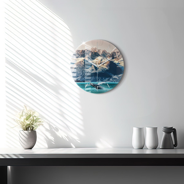 Orologio rotondo in vetro Acqua di balena
