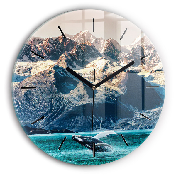 Orologio rotondo in vetro Acqua di balena