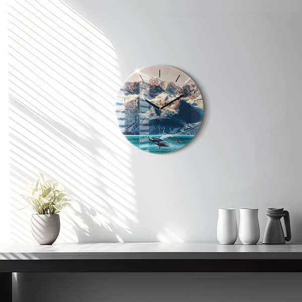 Orologio rotondo in vetro Acqua di balena