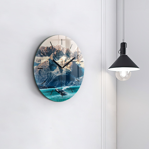 Orologio rotondo in vetro Acqua di balena
