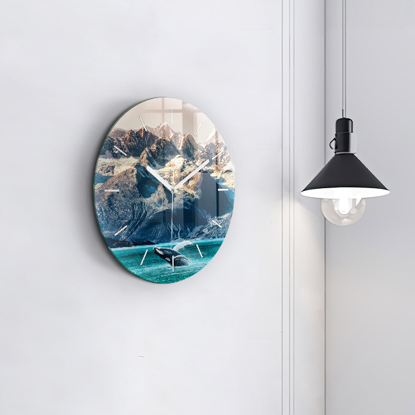Orologio rotondo in vetro Acqua di balena