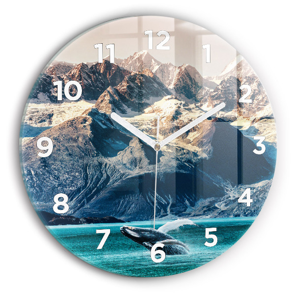 Orologio rotondo in vetro Acqua di balena