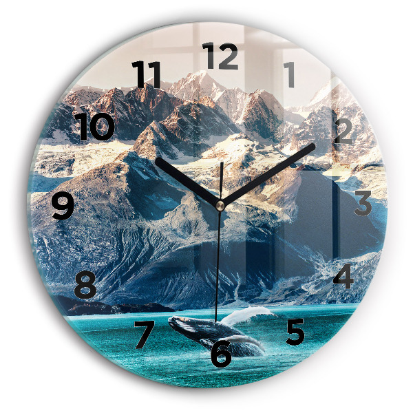 Orologio rotondo in vetro Acqua di balena