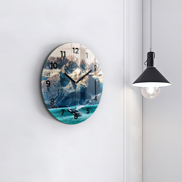 Orologio rotondo in vetro Acqua di balena