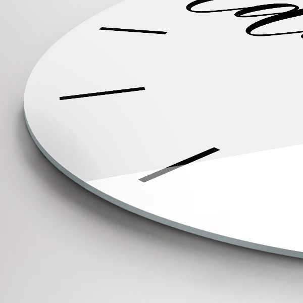 Orologio rotondo in vetro Iscrizione all'avventura