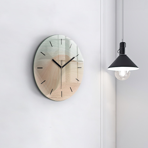 Orologio rotondo in vetro Astrazione delle onde