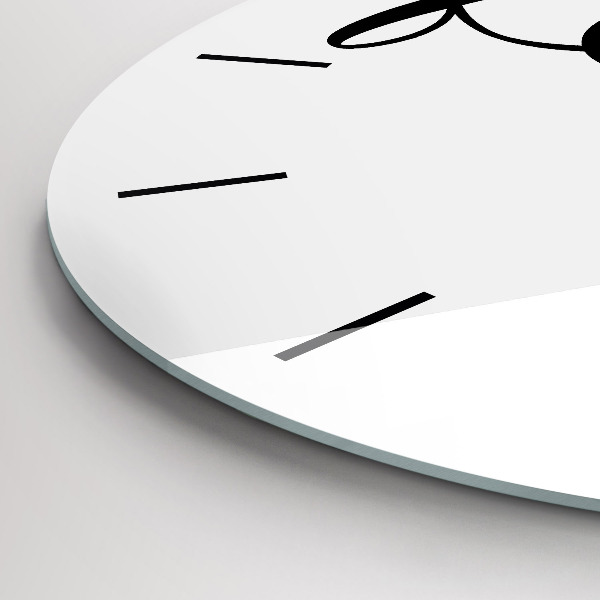 Orologio rotondo in vetro Iscrizione di famiglia e cuore